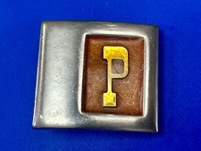 Custom Letter P - Vintage Lee Ny Orange And Silver Color Monogram Belt Buckle