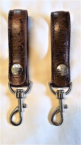 NEW Authentic OSTRICH SKIN Original unisex keyring KEY FOB zipper pull bag charm - Picture 8 of 10