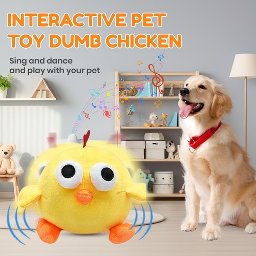 Active Moving Pet Plush Toy, Smart Interactive Dog Toy Pet Bouncing Balls, USB - Picture 5 of 7