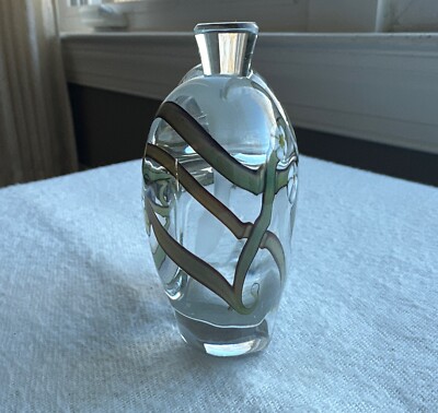 Vintage Zellique Studio Art Glass Floral Heart Shaped Perfume