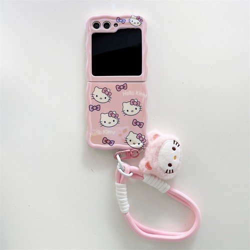 Shockproof Cartoon Phone Case Cover Chain For Samsung Galaxy Z FLIP 3/4/5 kitty - 第 6/11 張圖片