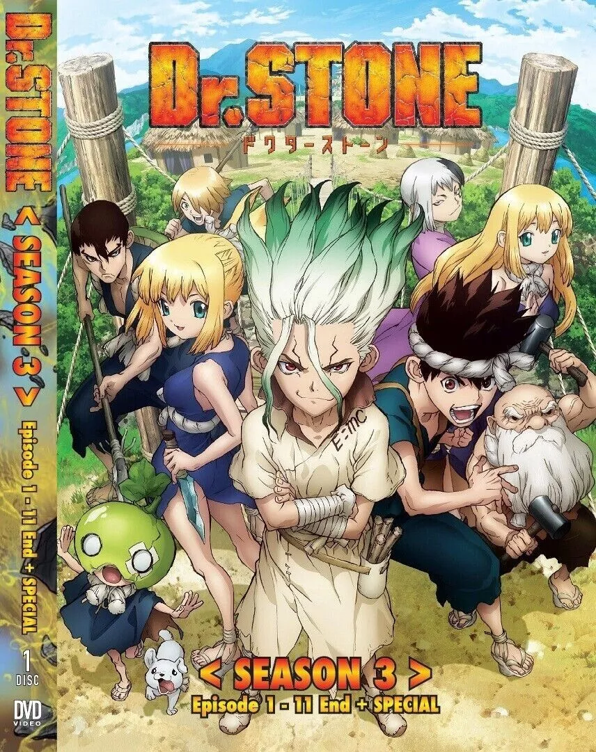 Dr. Stone Season 3 (Vol.1-11 End & Special) Anime DVD [English Dub