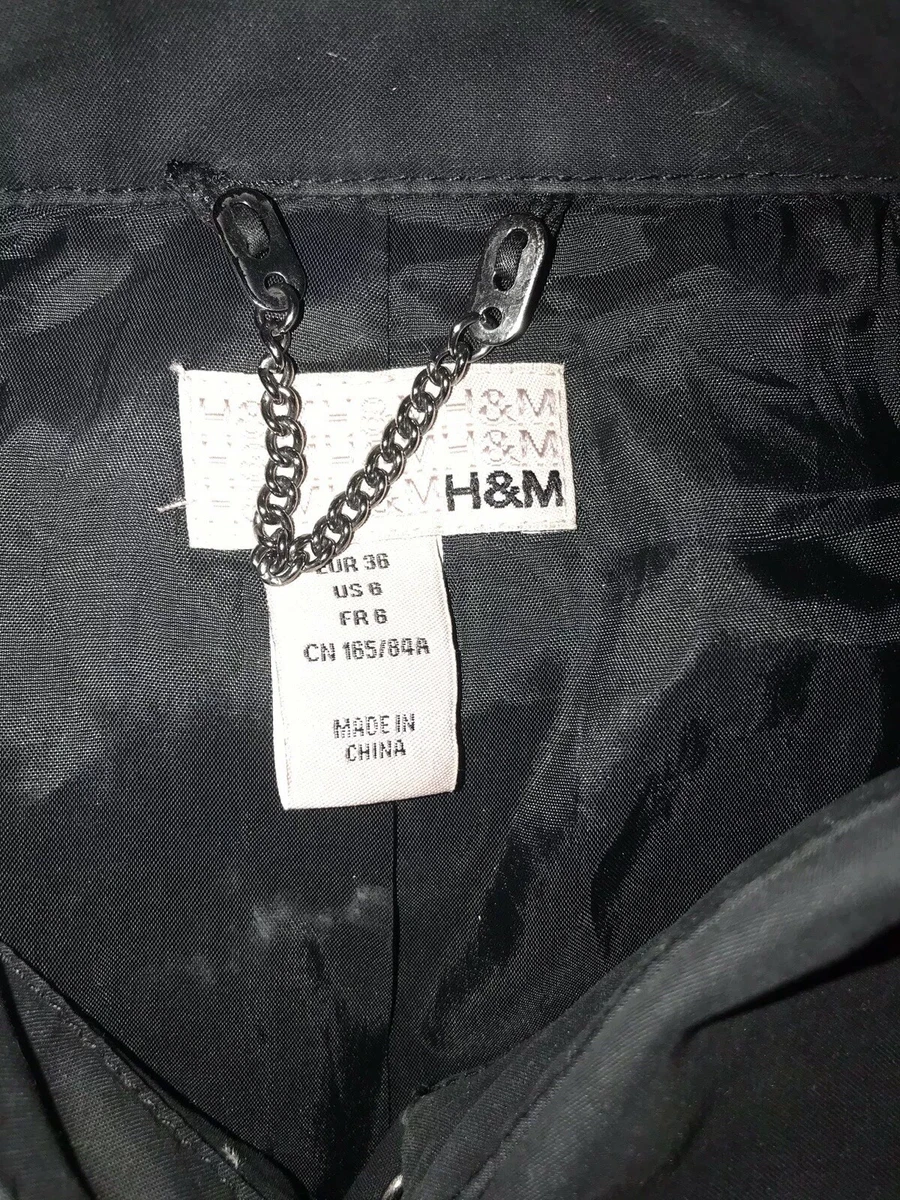 H M Black Coat Womens Size 6 eBay