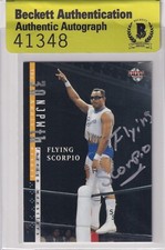 2 Cold Flying Scorpio Signed 2002 BBM New Japan Pro Wrestling Card #186 BAS COA