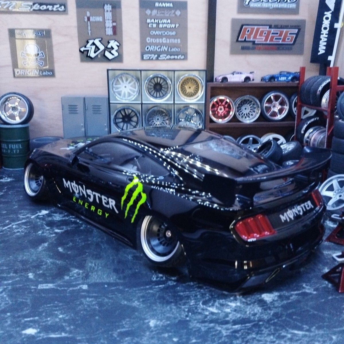 Tamiya 1/10 RC Car Painted Body Ford Mustang GT4 Monster Tamiya 1/10 RC Car Painted Body Ford Mustang GT4 Monster