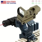 Red Green Dot Sight Scope 4 Reticle+30mm/1" Ring Reducer Mount / Red Laser