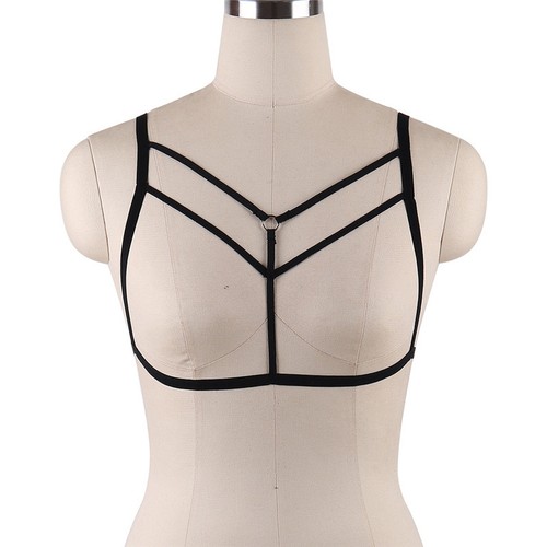 Harness Elastic Cupless Cage Bra Sexy Lingerie for Women Top Exotic Strap Belt - Picture 159 of 273