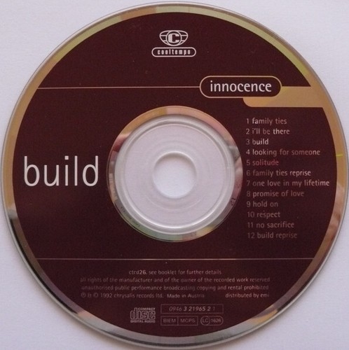 Innocence Build CD, Album 1992 Vocal, Downtempo (VG+ / NM or M-) - Picture 3 of 4