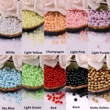 No Hole Pearl Bead Round Loose Beads DIY Craft Scrapbook Decoration 3/4/5/6/8mm