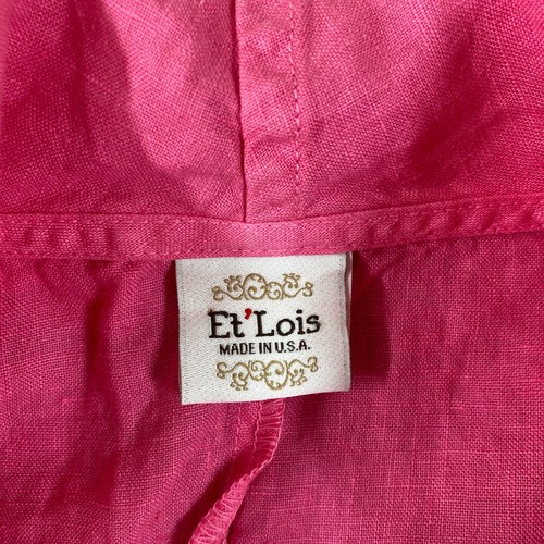 Camicia tunica Et'Lois 100% lino Lagenlook cappuccio donna piccola S rosa - Foto 3 di 10