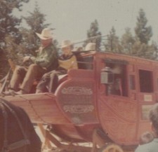 1960s Western Stagecoach Ride Cowboys Tourists Vintage Horses Outdoors