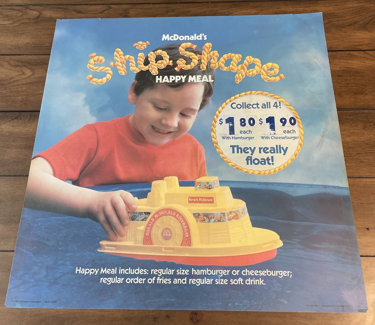 McDonald's 1983 Ship Shape Translite Rare! Happy Meal 22” X 22” | eBay