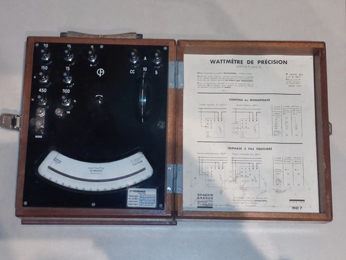 Altes astatisches Präzisions-WATTMETER CHAUVIN ARNOUX MD7 im Etui