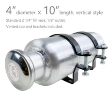 Gas Tank Universal4''x10'' Vertical Fuel Tank 0.48Gallon 1/8 NPT Top Fill Spun  