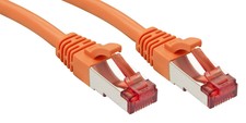 Image of LINDY 47809 RJ45 Network Cable Patch Cable CAT 6 S/FTP 2.00 m Orange with Latch 