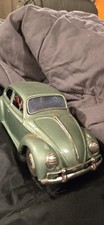 Vintage Volkswagen Beetle Tin Toy Car Green Made in Japan VW Marked