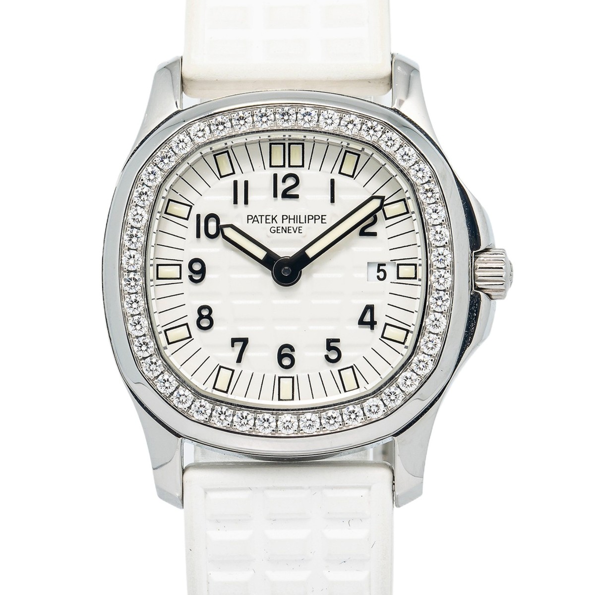 Patek Philippe Aquanaut 4961A Diamond Bezel White Dial Quartz