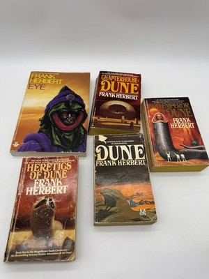 Frank Herbert DUNE Paperback Lot (5) God Emperor Heretics Chapterhouse Eye