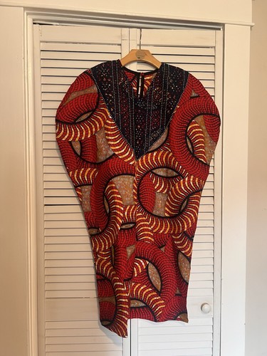 NIGERIAN AFRICAN Women’s Dress Size Small S Handmade Beaded Boubou