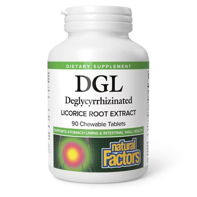 2 X Natural Factors DGL Deglycyrrhizinated Licorice Root Extract -- 90 Chewable