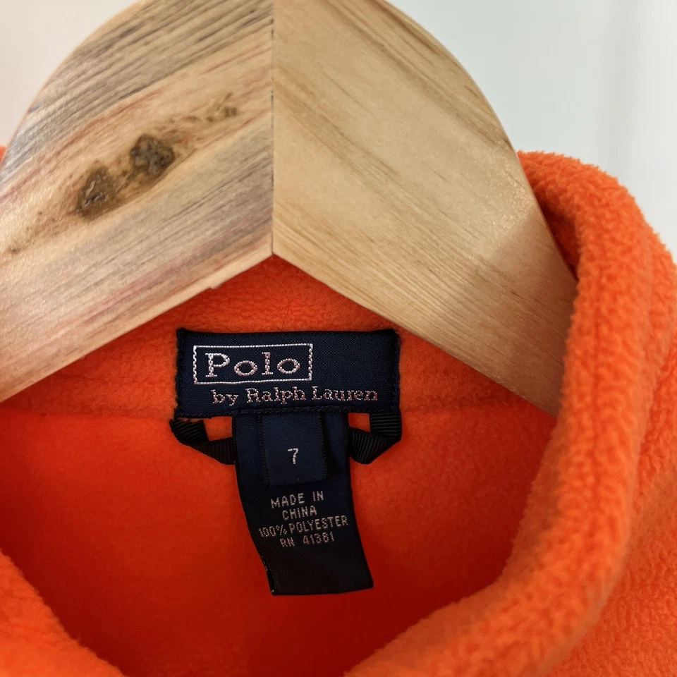 Винтажный POLO Ralph Lauren полный молнии флисовая куртка для мальчиков Sz 7 опрятный старые деньги - Изображение 4 из 4