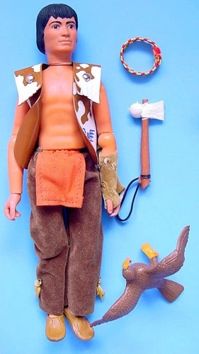 1976 MARX THE LONE RANGER RIDES AGAIN LITTLE BEAR INDIAN FIGURE w HIS HAWK