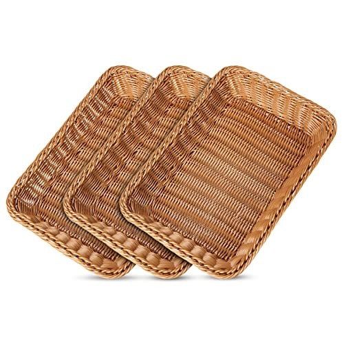 Corbeille à pain rectangulaire anti-miettes en osier pour ranger et servir
