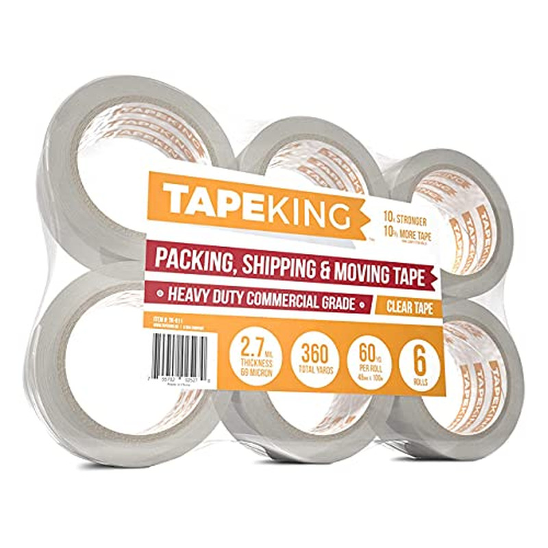 Tape King Clear Packing Tape - 60 Yards per Roll (Pack of 6 Rolls) - Stronger & 