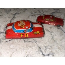 Husky Models Jaguar MK 10 Fire Chief Die Cast Car Tin F.D Chief Red Vintage
