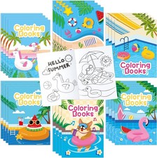 Summer Pool Coloring Books - 24 Pcs DIY Art Crafts for Kids Party