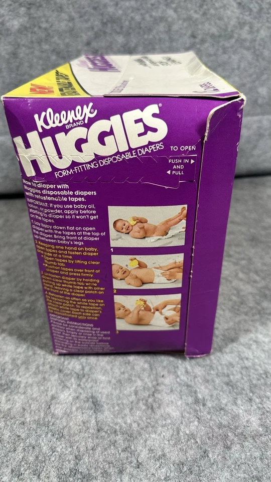 Vintage 1978 Huggies Toddler to 23 Lbs Plastic Diaper ReFastenable Sealed - Image 4 of 4