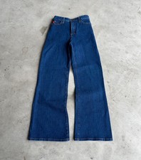Vintage 90s Wide Leg Flared Blue Jeans 6x30 USA Made