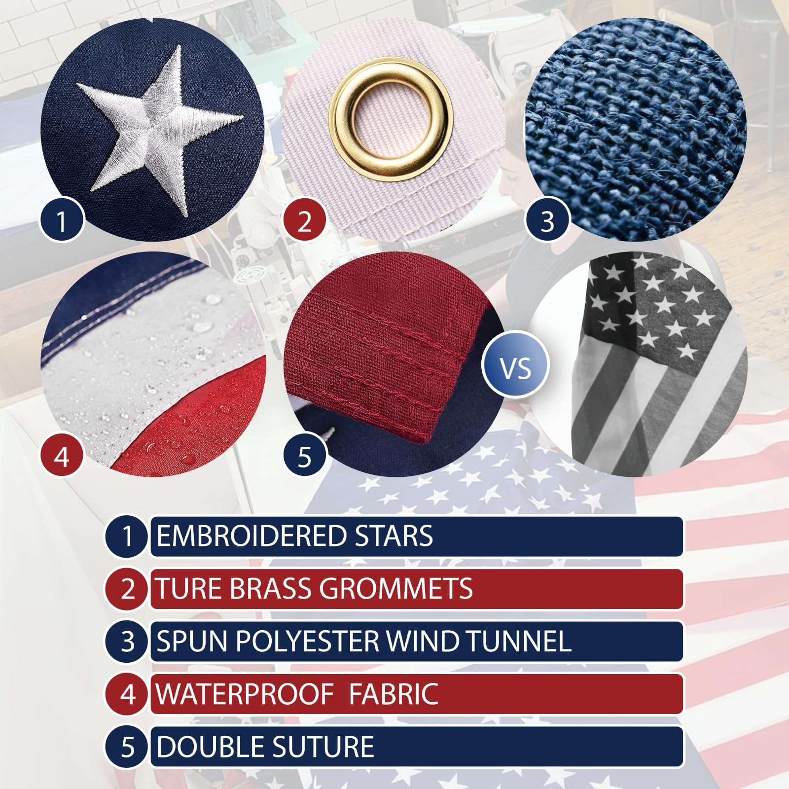 25FT Heavy Duty Flag Pole Kit with Solar Light,5x3 USA Flag,2.7" Large Diamet...