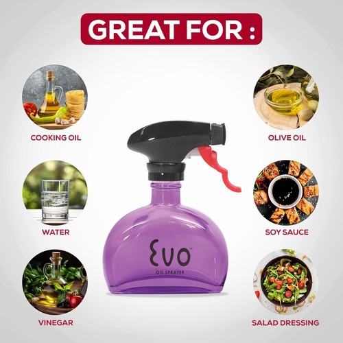 Evo Ölsprühflasche Edelstahl Blau - Aerosolfreier Ölzerstäuber Für Olivenöl & Speiseöle