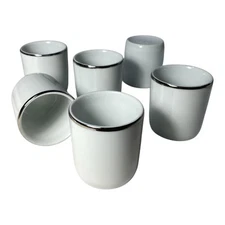 6 Espresso Demitasse Cups, IPA Italy Italian Porcelain 2.25 inch w/o Handles