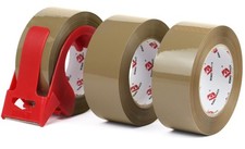 Heavy Duty Brown Packing Tape Dispenser 2.6 Mil 1.88 Inch x 110 Yards 3 PCS