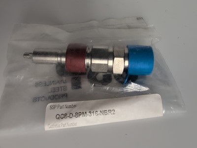 SSP QC8-D-8PM-316 Instrumentation Quick-Connect Stem W/ Valve 1/2'' Male NPT
