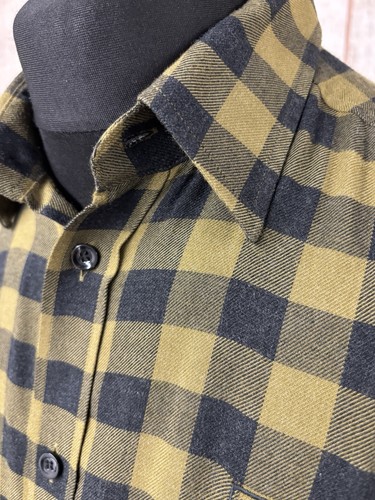 Diesel Mens Shirt Long Sleeve Medium Khaki Black Check Plaid Embroidered VGC - Picture 15 of 24