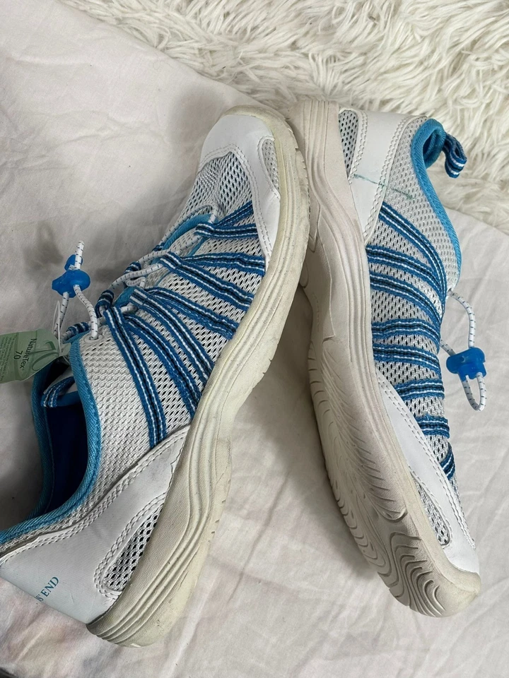 Zapatillas deportivas Lands End Nature Tex para mujer talla 10 azul blanco Foto 2 de 4
