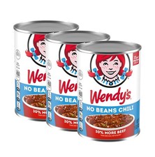 (3 Pack) Wendys Chili No Beans, Canned Chili, 15 Oz