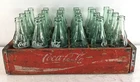 vtg 24-Pack Coca Cola Red Wooden soda Crate With 24 6.5 oz. glass Bottles