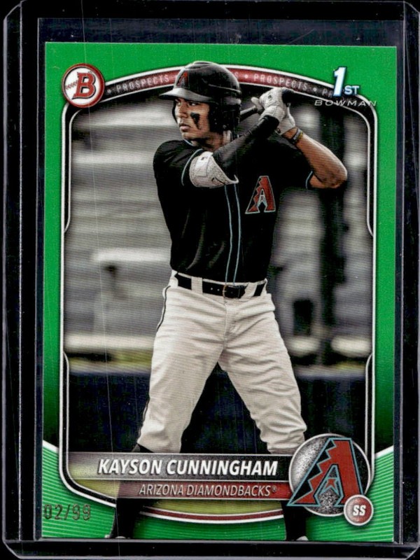 2025 Bowman Draft Kayson Cunningham Green Border 1st Prospect #/99 Diamondbacks