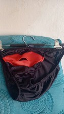 Comme Ci Ca Satin Nylon Glossy Black Bikini Sexy Wear Mens  Underwear Open Slit