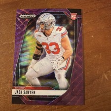 2025 Panini Prizm Draft Picks Purple Wave Jack Sawyer #80 PRIZM Rookie Card RC. rookie card picture