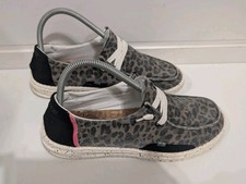 Hey Dude Wendy Jungle Brown Womens 8 Leopard Cheetah Slip On Lightweight
