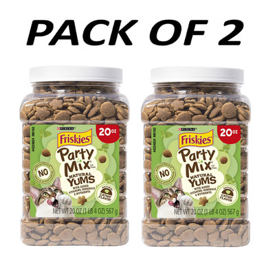 Purina Friskies Party Mix Natural Catnip Flavor Yums Treats for Cats, 20 oz Cani