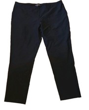 Eileen Fisher Slim Ankle Pants elastic waist Womens Sz L Black Stretch