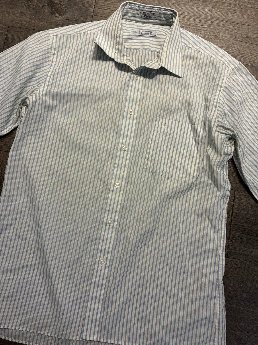 Vintage Christian Dior Monsieur 80s Mens Short Sleeve Shirt