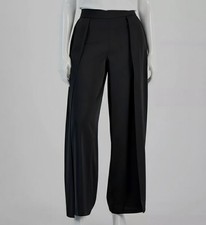 Anne Klein Women's Black Flyaway Pleated Pull-On Dress Pants Size M