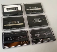 Lot 6 TDK SA SA-X Maxell XLii 90 100 60 High Bias AUDIO CASSETTES Used Clean EXC